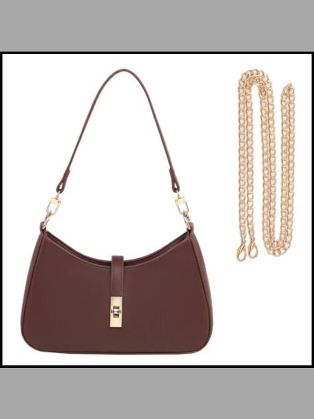 Womens Hobo Shoulder Bag Vegan Leather Crossbody Purse Twist Lock Convertible